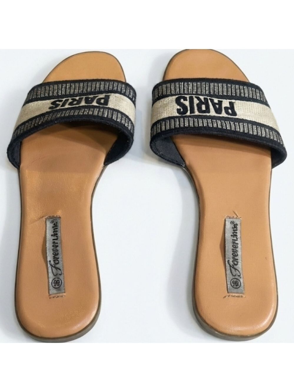 Ferrini Black and Cream Paris Sandals - Picture 2 of 2